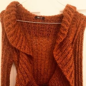 Long orange cardigan